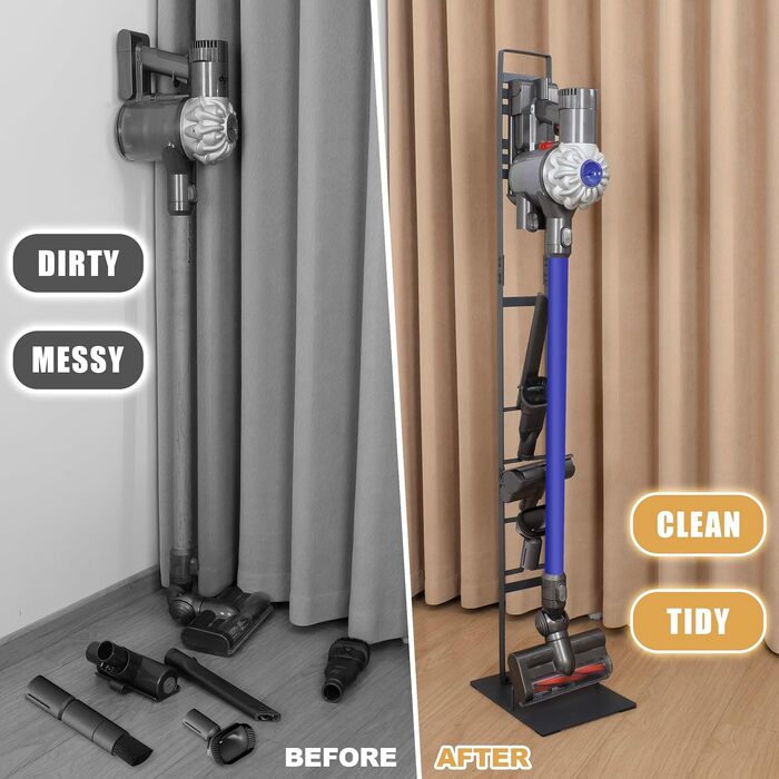 Підставка-тримач BRIGHTSHOW для пилососів Dyson V15, V11, V10, V8, V7, V6 — металева док-станція для зберігання аксесуарів бездротового вертикального пилососа