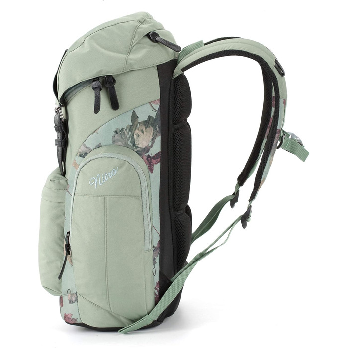 Рюкзак Nitro Daypacker 32 л у ретро стилі з м'яким відділенням для ноутбука, для школи, подорожей або міста, Dead Flower