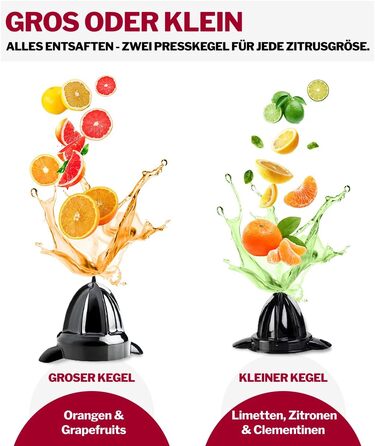 Електрична соковижималка Turmix Multi-Juicer CX 650 для цитрусових з нержавіючої сталі, 2 конуси для апельсинів та лимонів, тиха, посудомийна