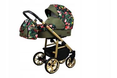 Дитячий візок 3в1 BabyLux Colorlux (люлька, прогулянкова коляска, автокрісло) з квітковим принтом