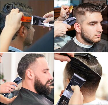Професійна електрична машинка для стрижки Hatteker з LCD-дисплеєм, бездротова, USB-зарядка, водонепроникна, для бороди та волосся