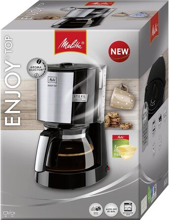Кавоварка фільтраційна Melitta Enjoy Top з скляним глечиком, краплезупинкою, 10 чашок, чорна