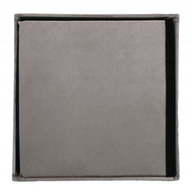 Квадратний оббитий пуф Kontrast сірого кольору зрідним сховищем, 30x30x30 см