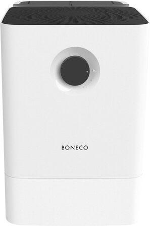 Зволожувач повітря BONECO W300 знімний бак 12 л, для кімнат до 50 м², дуже тихий 27 дБ, 2 режими, авто-вимкнення, мийка повітря, білий