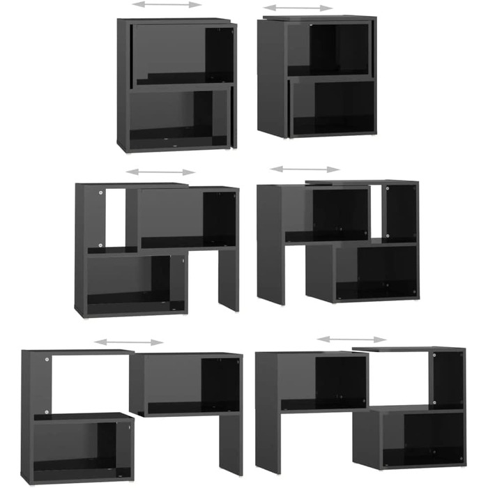 vidaXL Тумба під телевізор, глянцева чорна, 104x30x52 см, ДСП, сучасна TV-тумба, меблі для вітальні