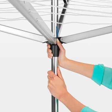 Ротаційна сушарка для білизни Brabantia Topspinner (50м) з металевим анкером та захисним чохлом, срібляста