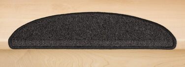 Комплект килимків для сходів Metzker, малий формат, 55x15x3,5 см, антрацит, 15 шт. – накладки для гвинтових і компактних сходів