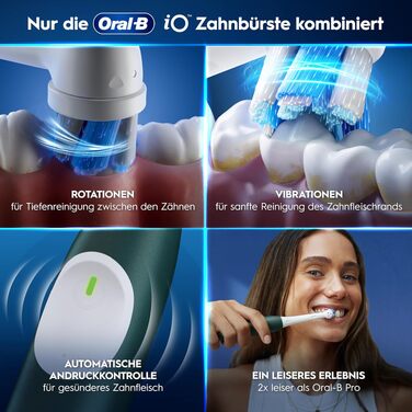 Електрична зубна щітка Oral-B iO Series 2 Forest Green (зелена), 1 щітка, 1 додаткова насадка та білий футляр