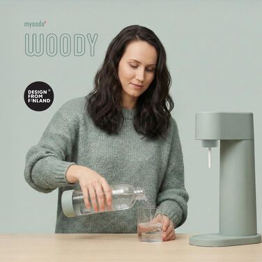 Сифон для газування води Mysoda Woody, шавлієвий зелений (Pigeon), без CO2-циліндра