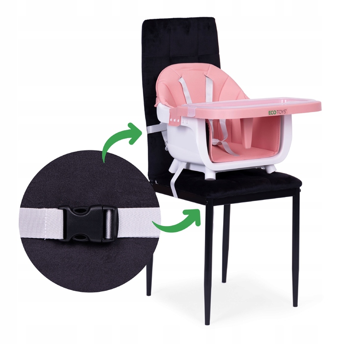 Дитячий стільчик для годування 2в1, рожевий, Ecotoys