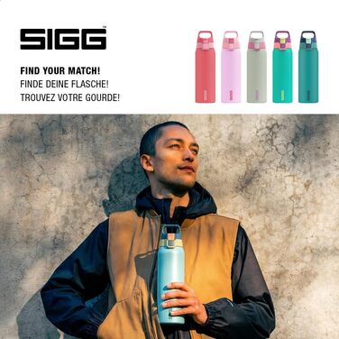 Спортивна пляшка для води Sigg Shield ONE з нержавіючої сталі для газованих напоїв, герметична, BPA-free, 0.75 л, колір Breeze