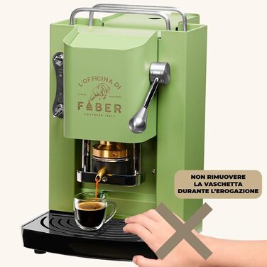 Кавомашина FABER Pro Deluxe для ESE-подушечок 44 мм, хром, латунний прес, Acid Green