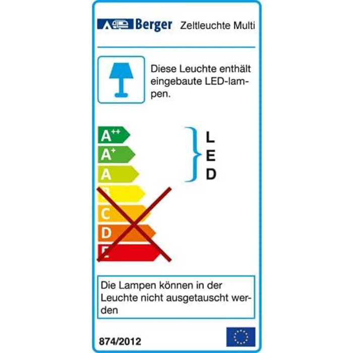 Сонячна LED лампа-ліхтар BERGER для намету та кемпінгу, без батарей, працює від сонячної панелі, ручки-генератора або кабелю, з 3 режимами світла (холодне біле), енергоефективна, для екстрених ситуацій