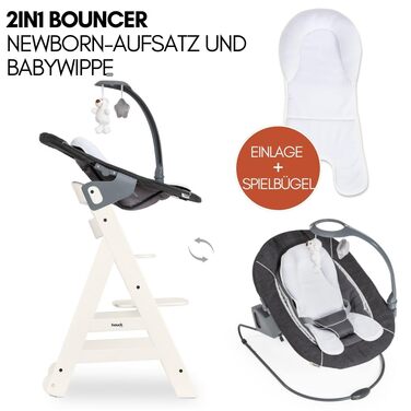 Високий стільчик для годування Hauck Beta+ Newborn Set Deluxe - Комплект для новонароджених, білий