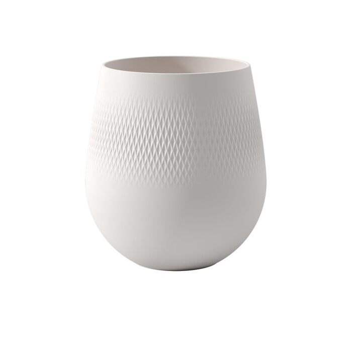 Ваза Villeroy & Boch Collier Blanc, квадратна, 20.5 x 20.5 x 22.5 см, преміум фарфор, білий, сучасний дизайн