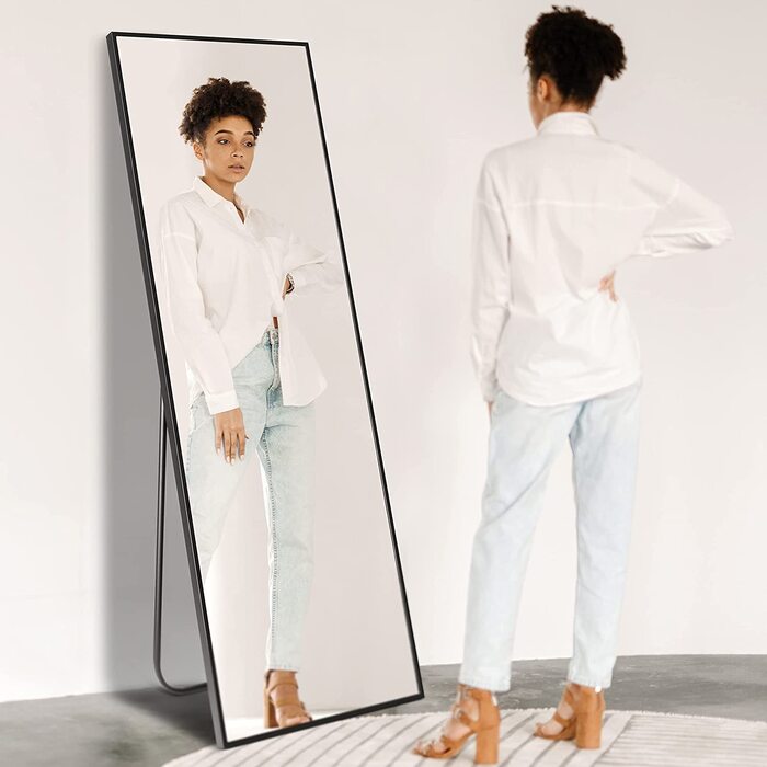 Дзеркало KARDELIA HOME 150x50 см, чорне матове, універсальне 3 в 1: підлогове або настінне, повнорозмірне