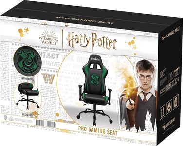 Ігрове крісло SUBSONIC Harry Potter Слизерин, ергономічне, з регульованими спинкою та підлокітниками, для дорослих, офіційна ліцензія