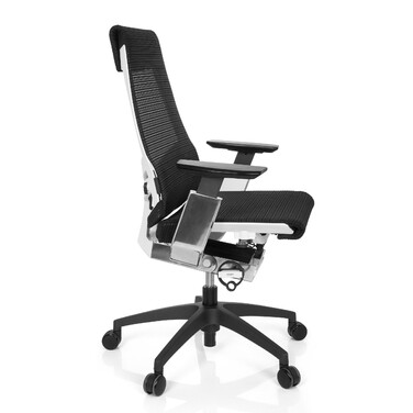 Офісне крісло GENIDIA SMART WHITE CM сітка чорний AL Chrom hjh OFFICE