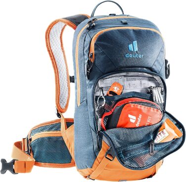 Дитячий велосипедний рюкзак Deuter Attack 8 JR з протектором, 8 л, Arctic-Mandarine