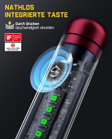 Multifunkціональний акумуляторний інструмент Fanttik F2 Master Mini (Полірування, 3D-друк, гравірування) - 35 насадок, 5 швидкостей, 25000 об/хв, червоний