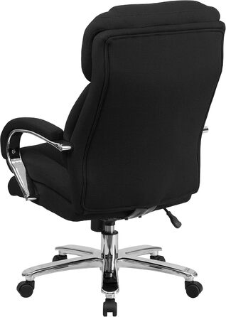 Офісне крісло Flash Furniture Hercules, ергономічне, з високою спинкою, м'яке сидіння, підлокітники, чорний текстиль
