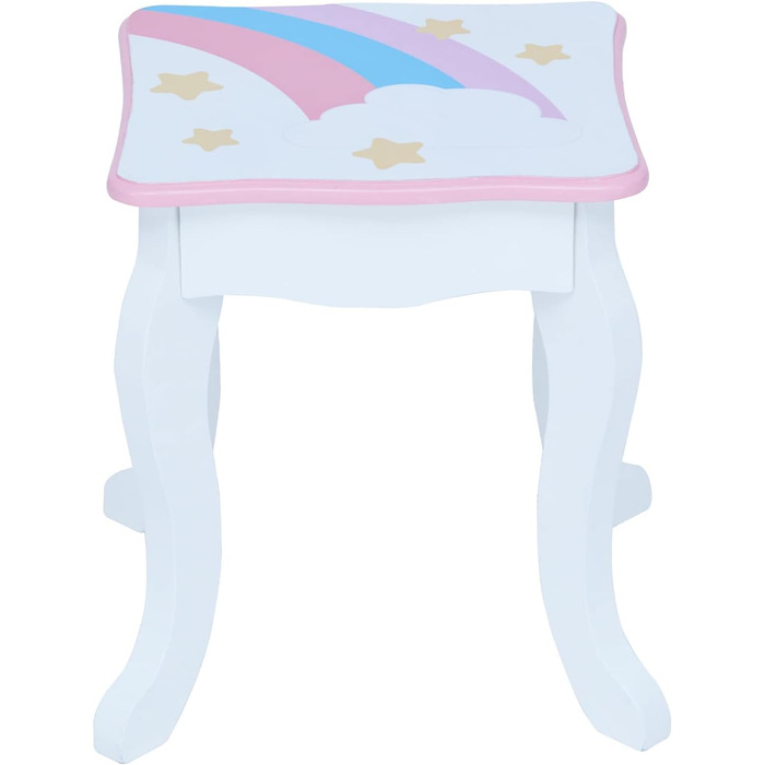 Дитячий туалетний столик Teamson Kids Fantasy Fields Little Dreamer з дзеркалом, вбудованим сховищем і стільчиком, білий