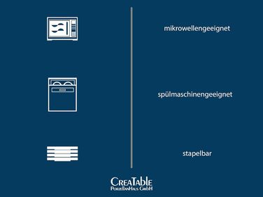 Набір посуду CreaTable Magic Black Square, 16 предметів, комбісервіс з кам'яної кераміки, для посудомийної машини та мікрохвильовки, вироблено в Португалії