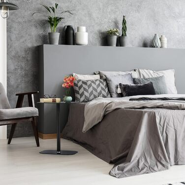 Скляний журнальний столик Relaxdays з металу, 54,5x44,5x29,5 см, чорний, для вітальні, із заокругленими кутами