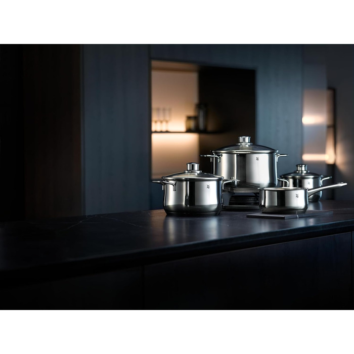 Каструля WMF Diadem Plus 16 см без кришки, 1,5 л, для молока, з нержавіючої сталі Cromargan, полірована, без покриття (набір каструль, 4 шт.)