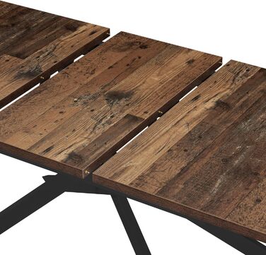 Розсувний обідній стіл LARS B&D Home, 120-160 x 80 см, на 4-6 осіб, з масиву дерева Texas-Eiche, чорний, для кухні/їдальні, індустріальний стиль