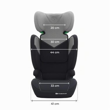 Дитяче автокрісло Kinderkraft I-SPARK 2 PRO (100-150 см), i-Size, 2 в 1, чорне/сіре