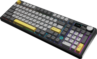 Бездротова механічна клавіатура Ajazz AK980 V2 Gift Switch V2 Black Grey Yellow (AK980-V2-G-BGY)