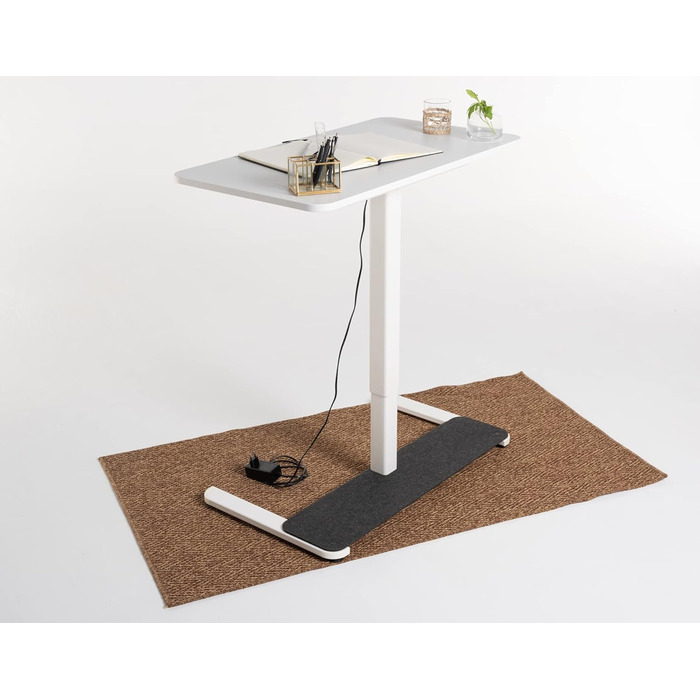 Електричний стіл для дому Desk One, 91x51 см, темно-сірий/чорний, регульована висота, письмовий стіл для офісу, гарантія 5 років
