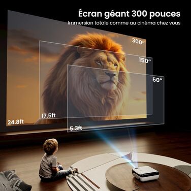 Портативний проєктор HAPPRUN Mini Beamer 4K з Bluetooth та Google TV: 4K, Full HD, HDMI, USB, AV, для кінотеатру вдома