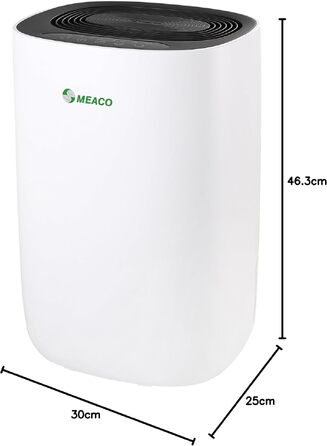 Поглинач вологи Meaco Ultra Leiser 10L – Електричний осушувач повітря MeacoDry ABC для дому, чорний