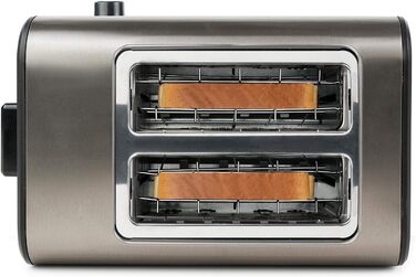 Тостер BLACK+DECKER BXTO900E 900 Вт, нержавіюча сталь, 2 надширокі слоти 42x137 мм, 7 рівнів підсмажування, автоцентрування, функції: стоп, підігрів, розморожування