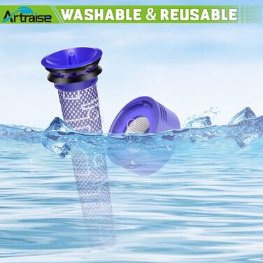HEPA-фільтри Artraise V8 для Dyson V8/V7, комплект 6 шт (3 післямоторних, 3 передмоторних), змінні фільтри для пилососів Dyson Animal/Absolute, сумісність DY-96566101, DY-96747801