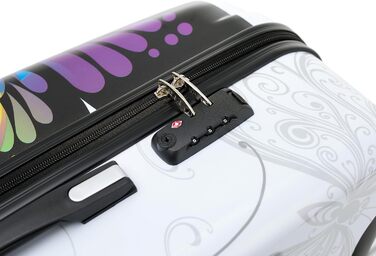 Набір валіз Beibye Butterfly 2060 TSA з кодовим замком – 4 шт. Міцний полікарбонатний валізу-кейc з ручною поклажею та косметичкою