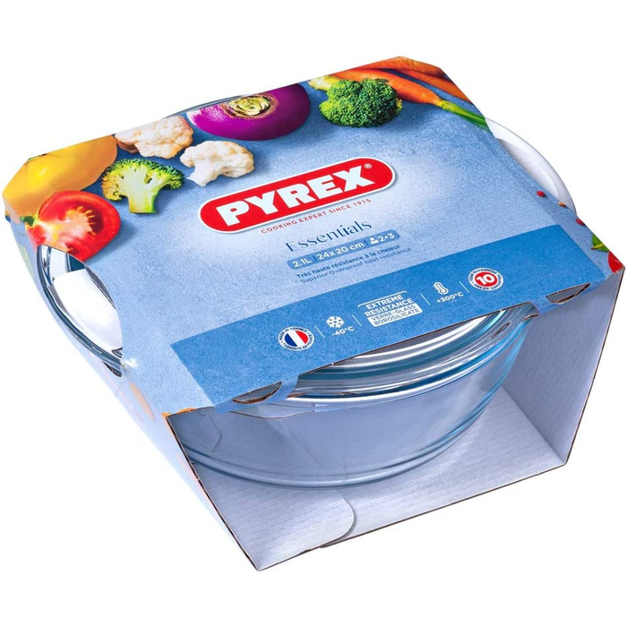 Набір жароміцних сковорідок Pyrex з боросилікатного скла, 3 предмети