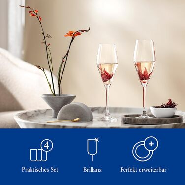 Villeroy & Boch La Divina: Набір з 4 келихів для віскі та джину, 250 мл, кришталь, придатні для миття в посудомийній машині