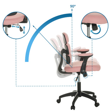 Дитячий стілець / Дитячий письмовий стілець KID ERGOLINO B Fabric Pink HJH OFFICE
