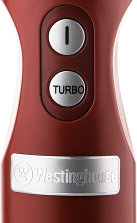 Ретро блендер Westinghouse, 600 Вт, 4 швидкості, турборежим, нержавіюча сталь, ергономічна ручка, знімна ніжка, 2-лопатевий ніж, сумка для зберігання, червоний