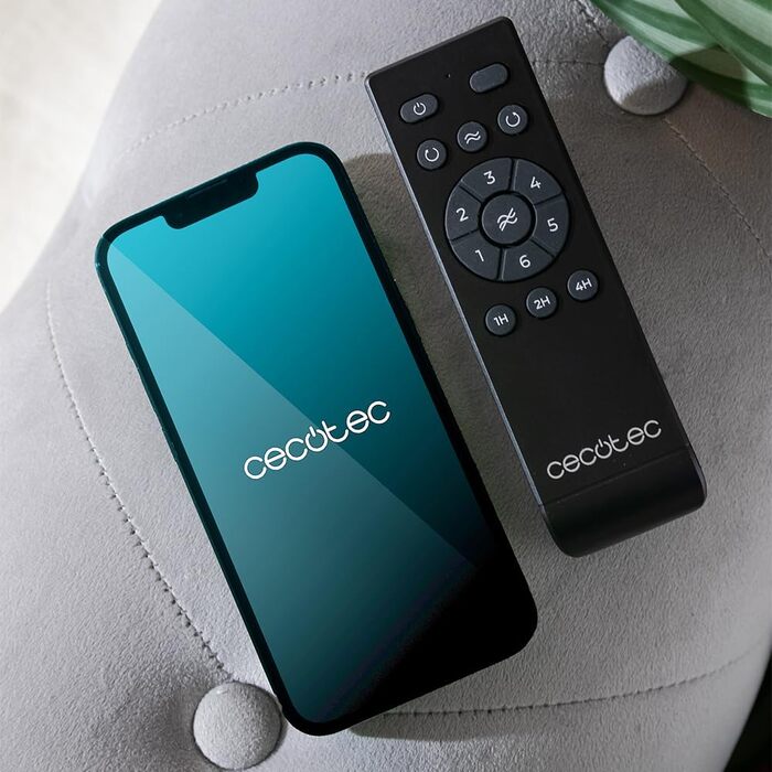 Стельовий вентилятор Cecotec Aero 5600 WiFi з підсвічуванням, 52 дюйми, 40 Вт, пульт, IP44, Зима/Літо, Таймер (Золотий/Чорний)