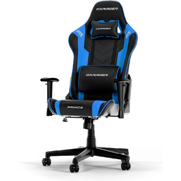 Ігрове крісло DXRacer PRINCE L чорне та синє, оригінал, PVC шкіра