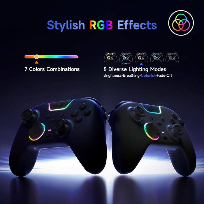 Бездротовий ігровий контролер EasySMX X05PRO для PC, Switch, Android, iOS — Hall Joysticks, тихі кнопки, програмовані клавіші, 1000mAh, Білий