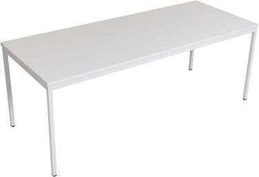 Стіл furni24 180x80x75 см, сталевий, сірий, універсальний: для офісу, дому, кухні, комп'ютера, ігор, легка збірка