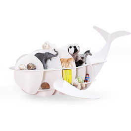 Дитяча полиця The Cardboard Co Amy у вигляді кита, біла, для 60 іграшок Tonies, книг, 100% без пластику