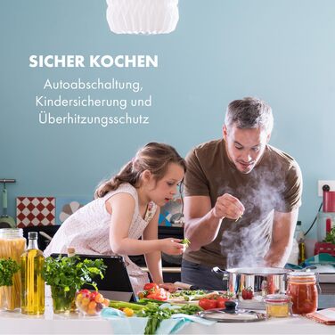 Плита індукційна Klarstein з 4 конфорками, склокерамічна, вбудована, з сенсорним дисплеєм, таймером, 3500 Вт
