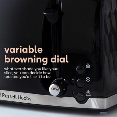 Тостер Russell Hobbs 26071 на 4 тости, чорний: сучасний дизайн, широкі слоти, підйомний механізм