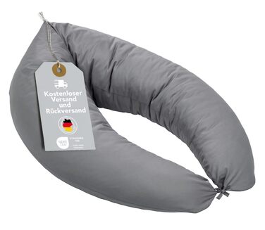 Подушка для вагітних та годування XXL 40x190 см XDREAM з мікрофібри, Öko-TEX, з бандажем для зав'язування, 60°C